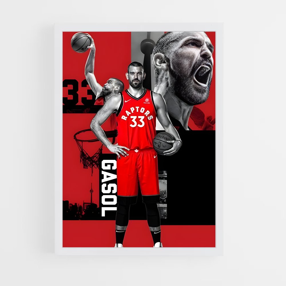 Poster Game Time avec Marc Gasol – affiche Basketball (vue 3)